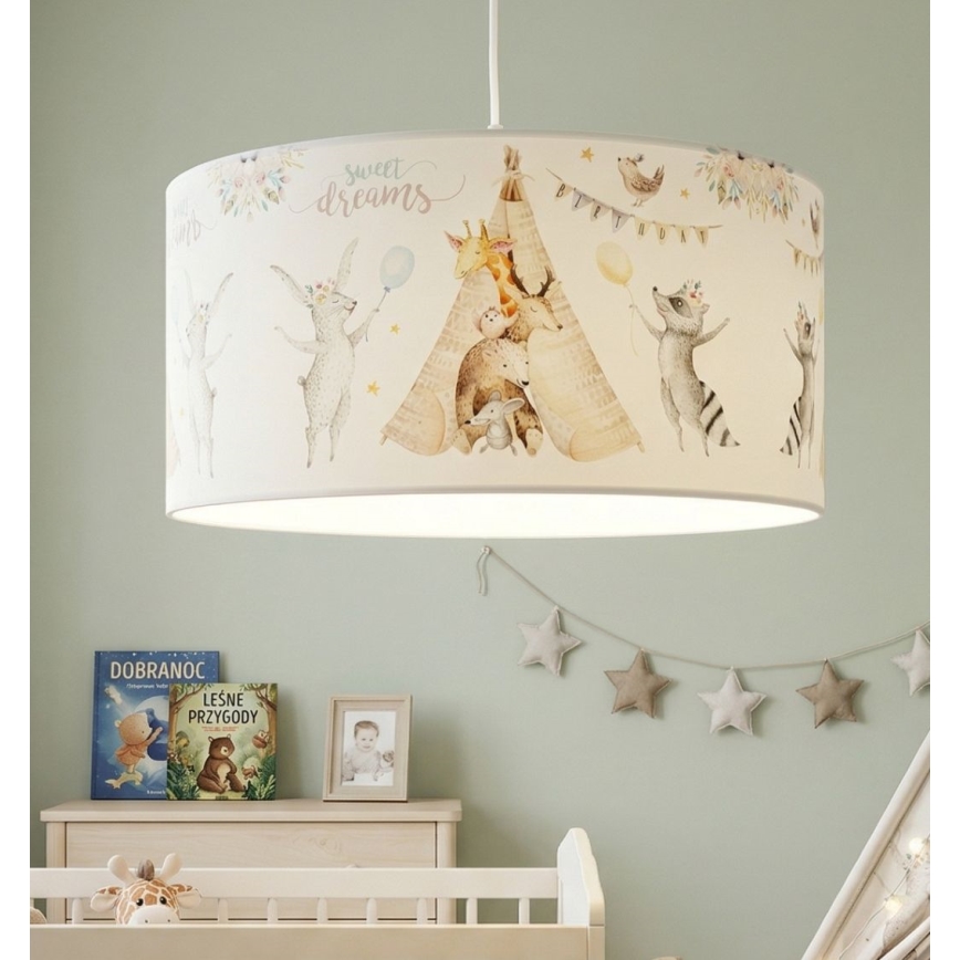 Lustre pour enfant KIDS ROOM 1xE27/60W/230V Ø 40 cm à motifs d'animaux