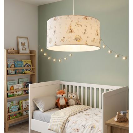 Lustre pour enfant KIDS ROOM 1xE27/60W/230V Ø 40 cm à motifs d'animaux