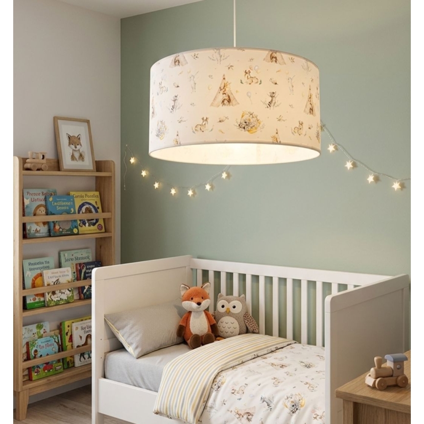 Lustre pour enfant KIDS ROOM 1xE27/60W/230V Ø 40 cm à motifs d'animaux