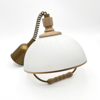 Lustre réglable RAMONA 1xE27/60W/230V marron/blanc/chêne