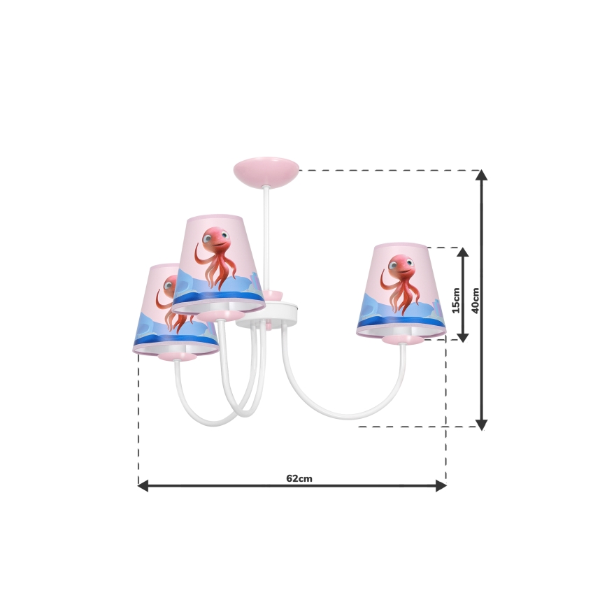 Lustre sur barre OCTOPUS 3xE14/40W/230V