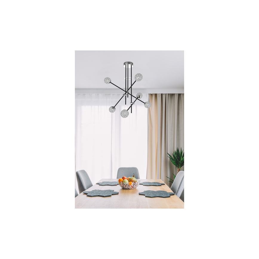 Lustre sur barre PAKSOS 6xG9/5W/230V noir