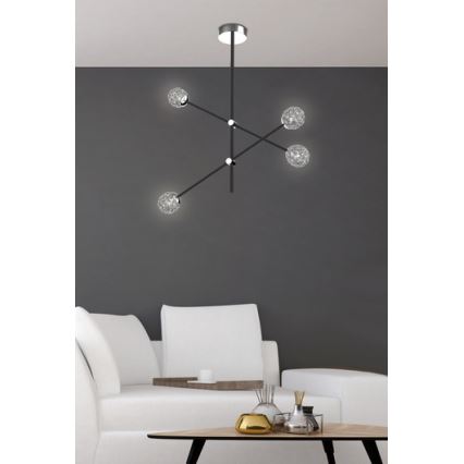 Lustre sur barre PAKSOS 6xG9/5W/230V noir