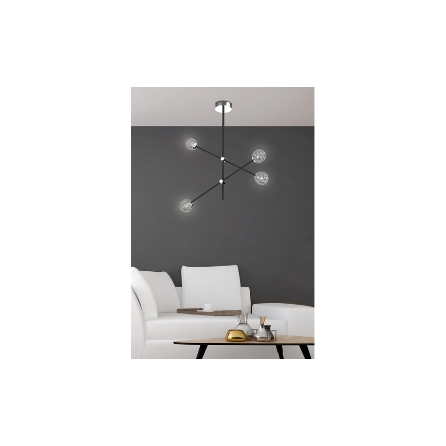 Lustre sur barre PAKSOS 6xG9/5W/230V noir