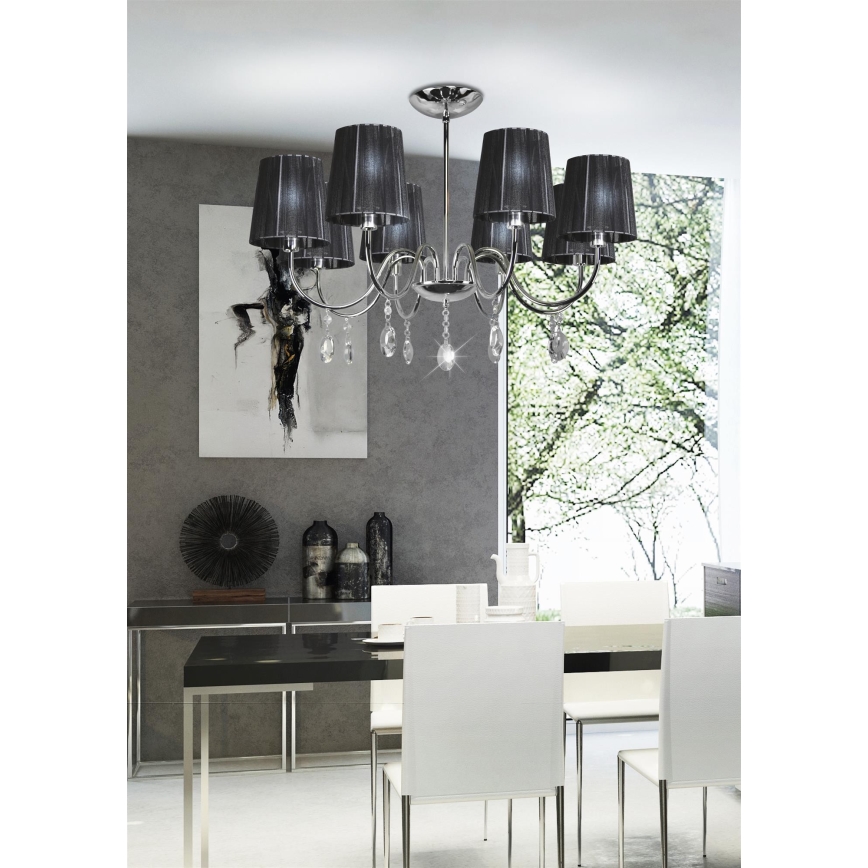 Lustre sur barre SORENTO 8xE14/40W/230V noir
