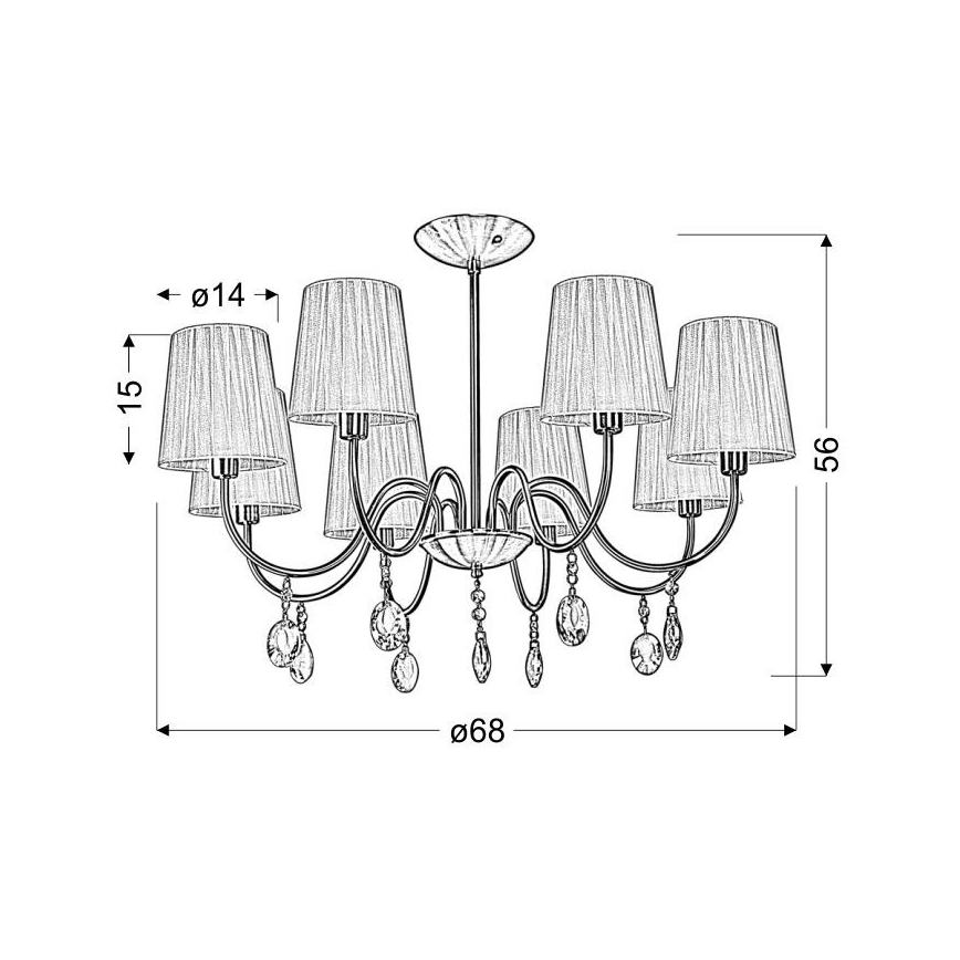Lustre sur barre SORENTO 8xE14/40W/230V noir
