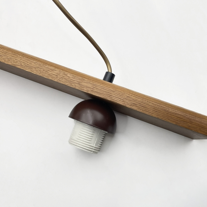 Lustre sur câble AIDA 3xE27/15W/230V, Ø 25 cm, chêne/crème