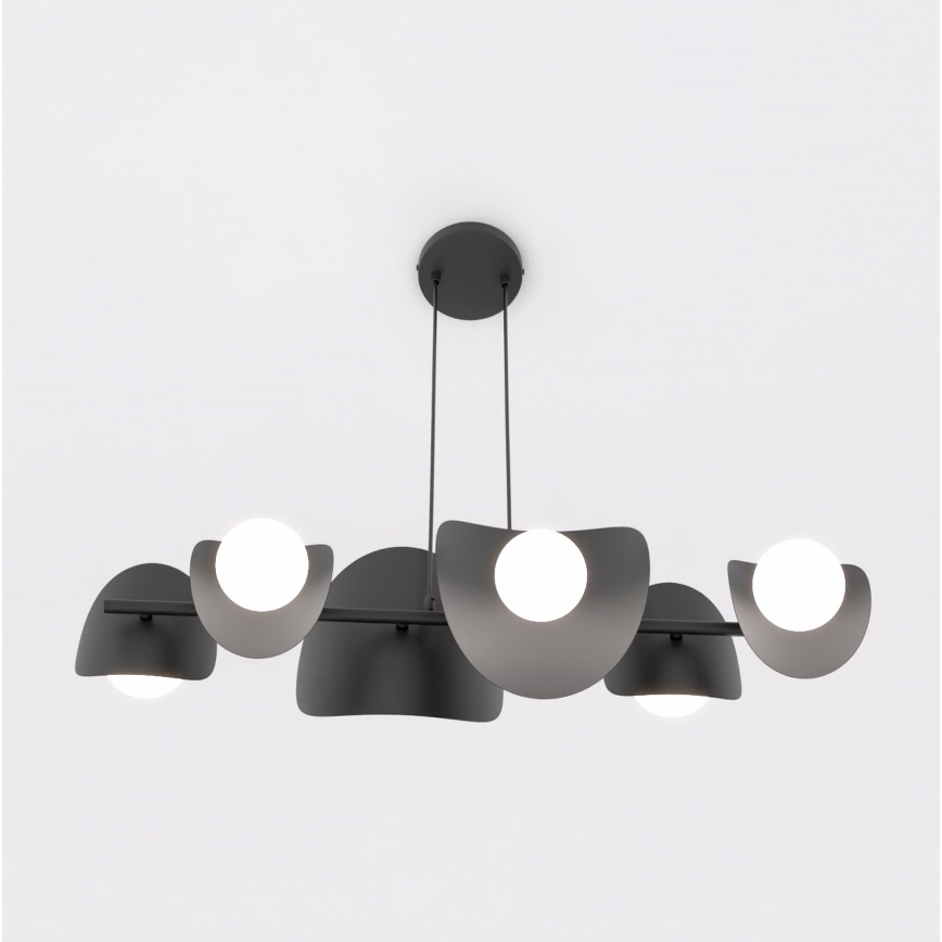 Lustre sur câble ELEMENTI 6xG9/8W/230V noir