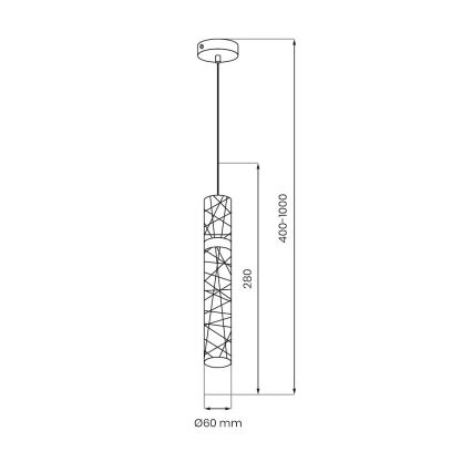 Lustre sur câble LAGOS LED/8W/230V doré