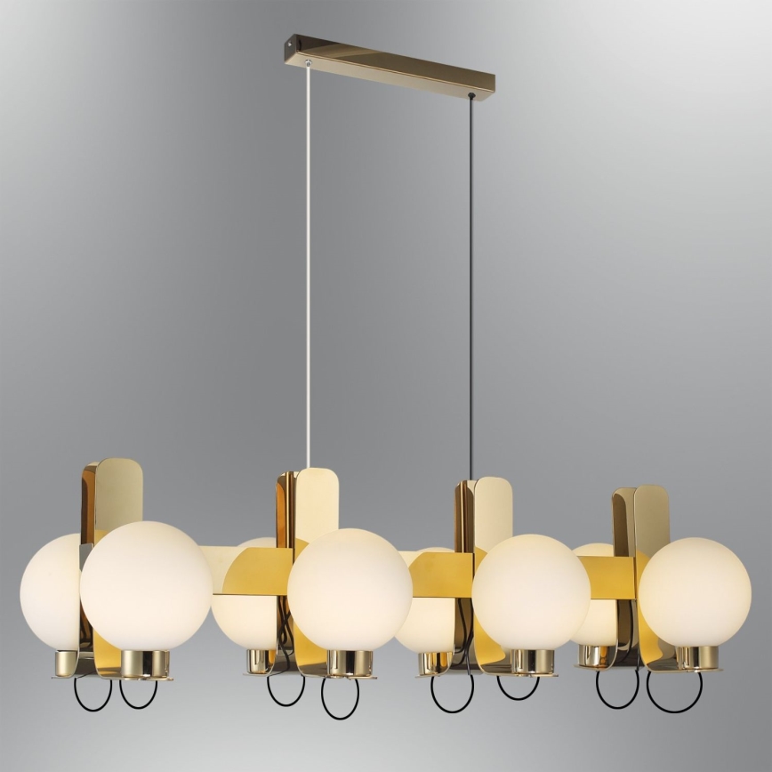Lustre sur câble REGGIO 8xE27/40W/230V doré