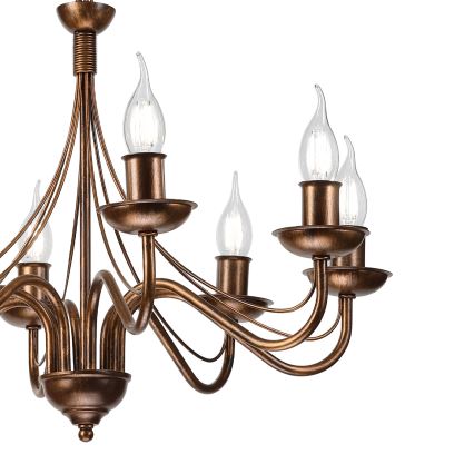 Lustre sur chaîne ANTON 8xE14/60W/230V bronze