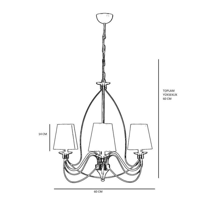 Lustre sur chaîne CLASSIC 3xE14/40W/230V bronze/beige