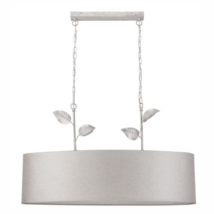 Lustre sur chaîne NOEMI 2xE27/60W/230V argenté/blanc patiné