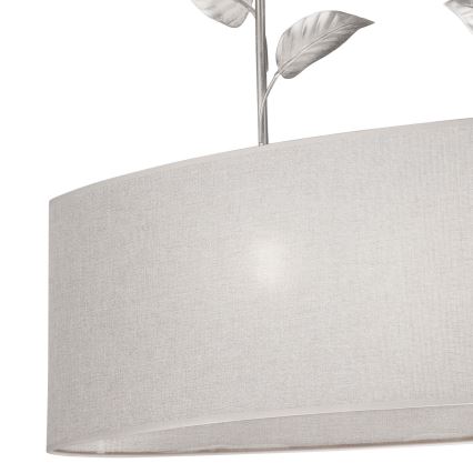Lustre sur chaîne NOEMI 2xE27/60W/230V argenté/blanc patiné