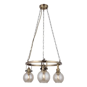 Lustre sur chaîne POLINO 3xE27/40W/230V, bronze