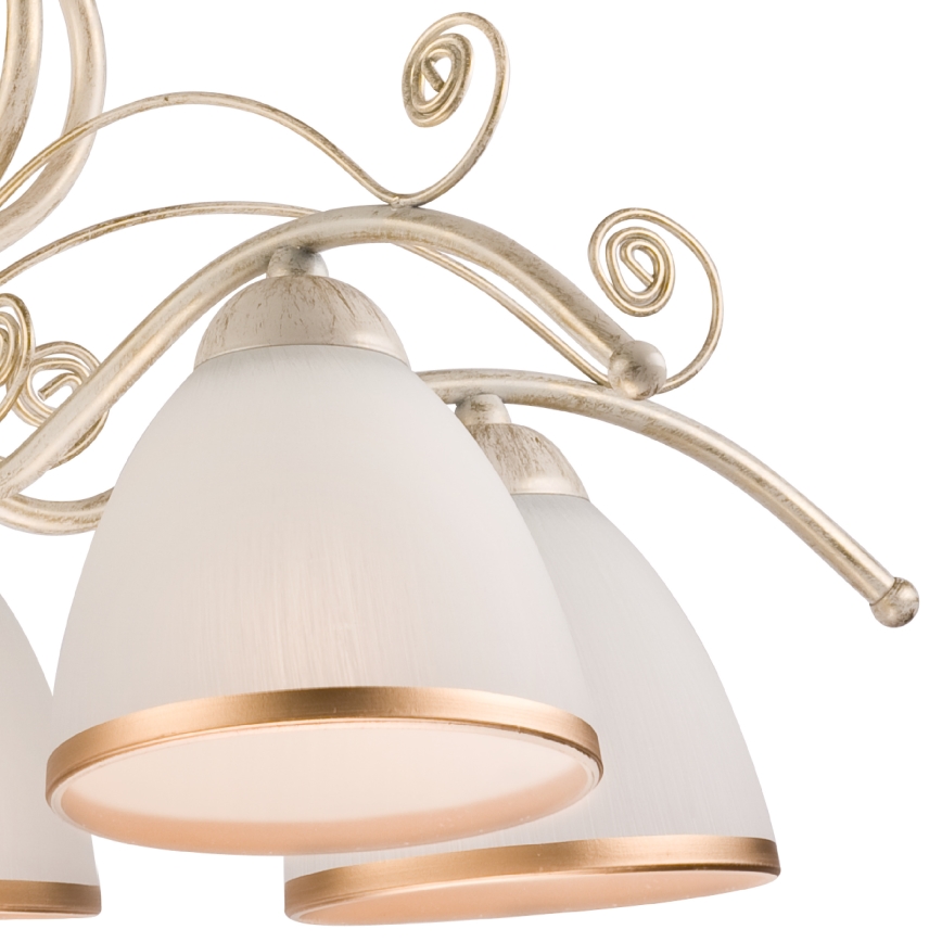 Lustre sur chaîne RETRO II 5xE27/60W/230V blanc patiné