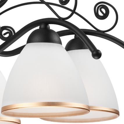 Lustre sur chaîne RETRO II 5xE27/60W/230V noir mat