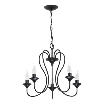 Lustre sur chaîne UNITY 5xE14/10W/230V noir