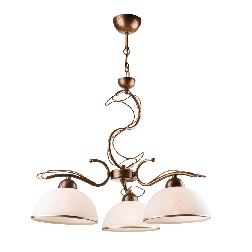 Lustre sur tige COBRA 3xE27/60W/230V bronze/patiné
