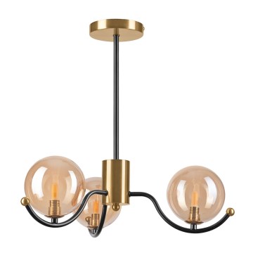 Lustre sur tige GEORGIA 3xG9/5W/230V doré/beige fumé