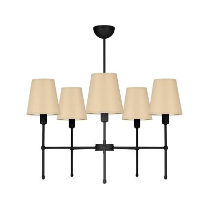 Lustre sur tige MADELA 5xE14/40W/230V beige/noir