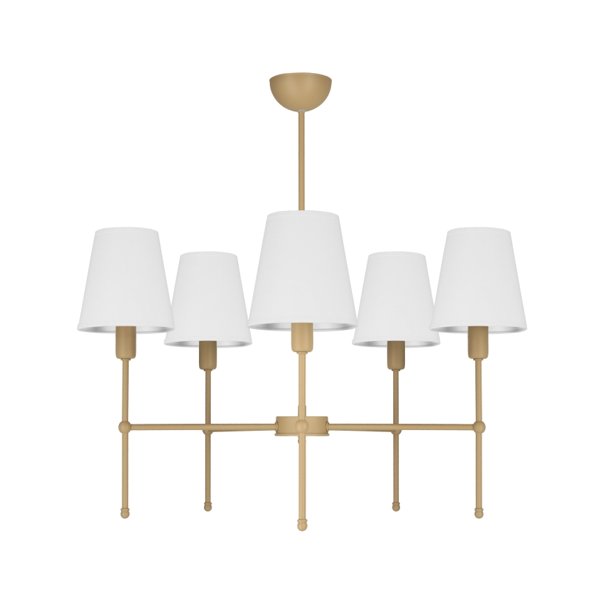 Lustre sur tige MADELA 5xE14/40W/230V blanc/beige
