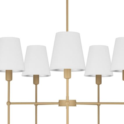 Lustre sur tige MADELA 5xE14/40W/230V blanc/beige