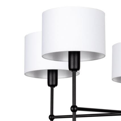 Lustre sur tige MADELA 5xE14/40W/230V blanc/noir