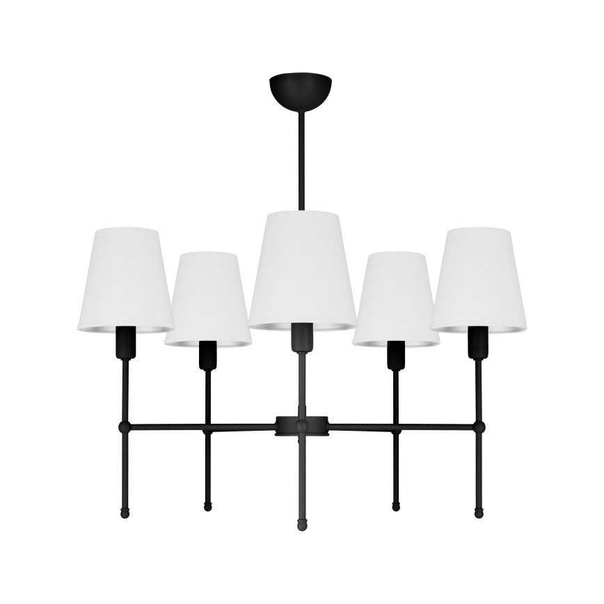 Lustre sur tige MADELA 5xE14/40W/230V blanc/noir