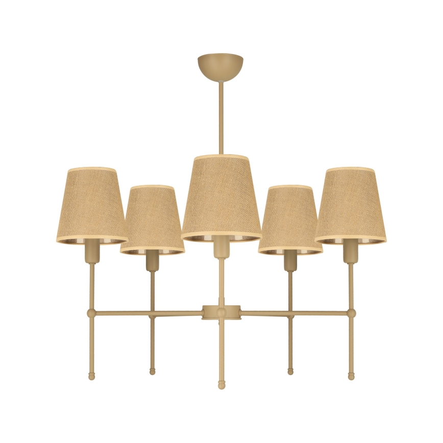 Lustre sur tige MADELA 5xE14/40W/230V jute/beige