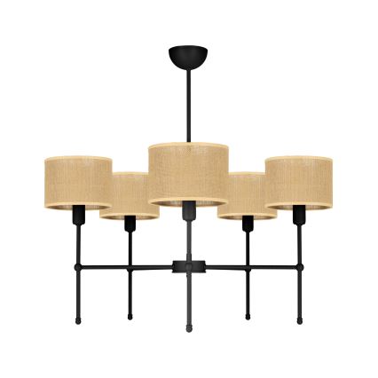 Lustre sur tige MADELA 5xE14/40W/230V jute/noir