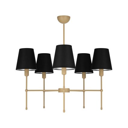 Lustre sur tige MADELA 5xE14/40W/230V noir/beige