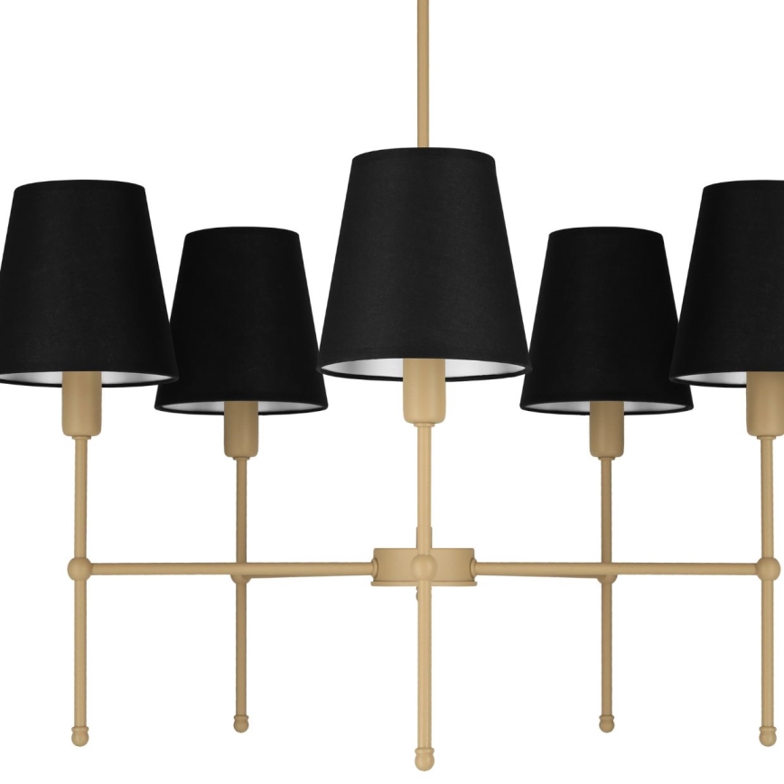 Lustre sur tige MADELA 5xE14/40W/230V noir/beige