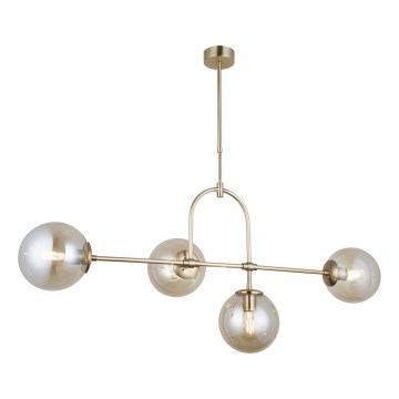Lustre sur tige POLINO 4xE27/40W/230V, finition dorée