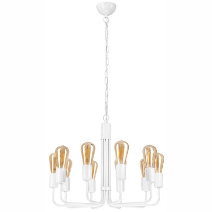 Lustre suspendu sur chaîne 10xE27/60W/230V blanc