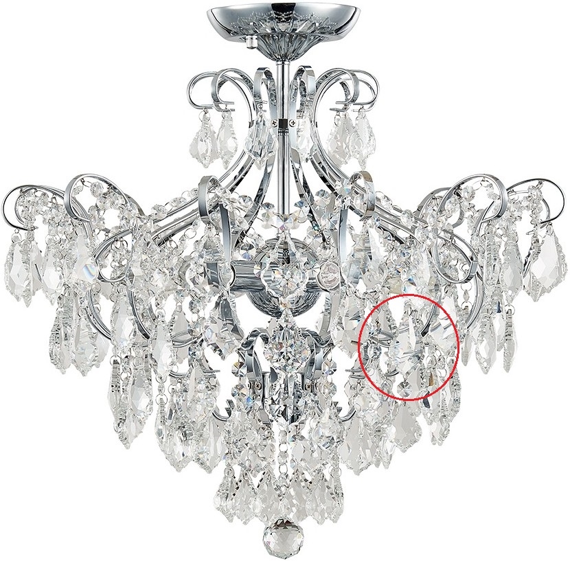Luxera 33304 - Cristallo di ricambio per lampadario GRANADA 5 cm