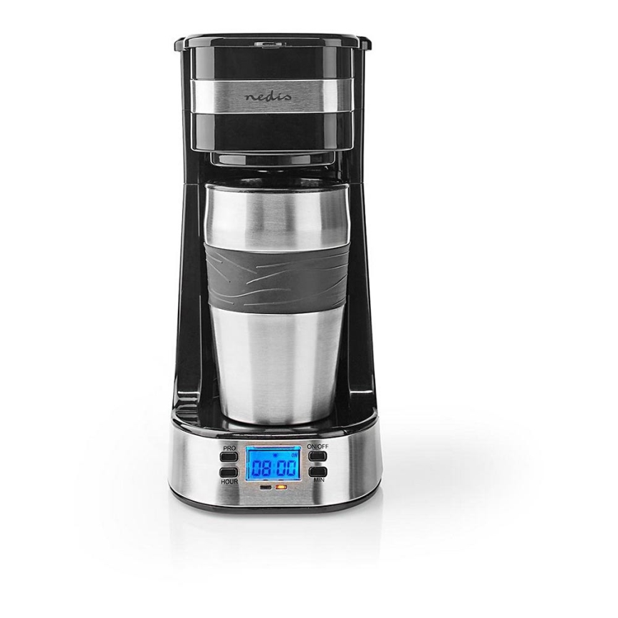 Machine à café pour une tasse (0,42 L) avec programmateur et mug de voyage