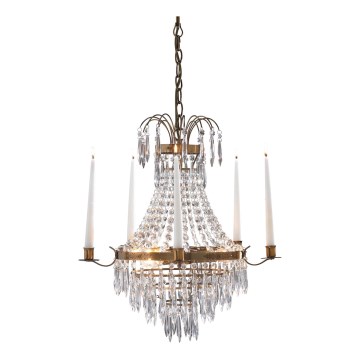 Markslöjd 100602 - Lampadario a sospensione con catena KRAGEHOLM 3xE14/40W/230V ottone