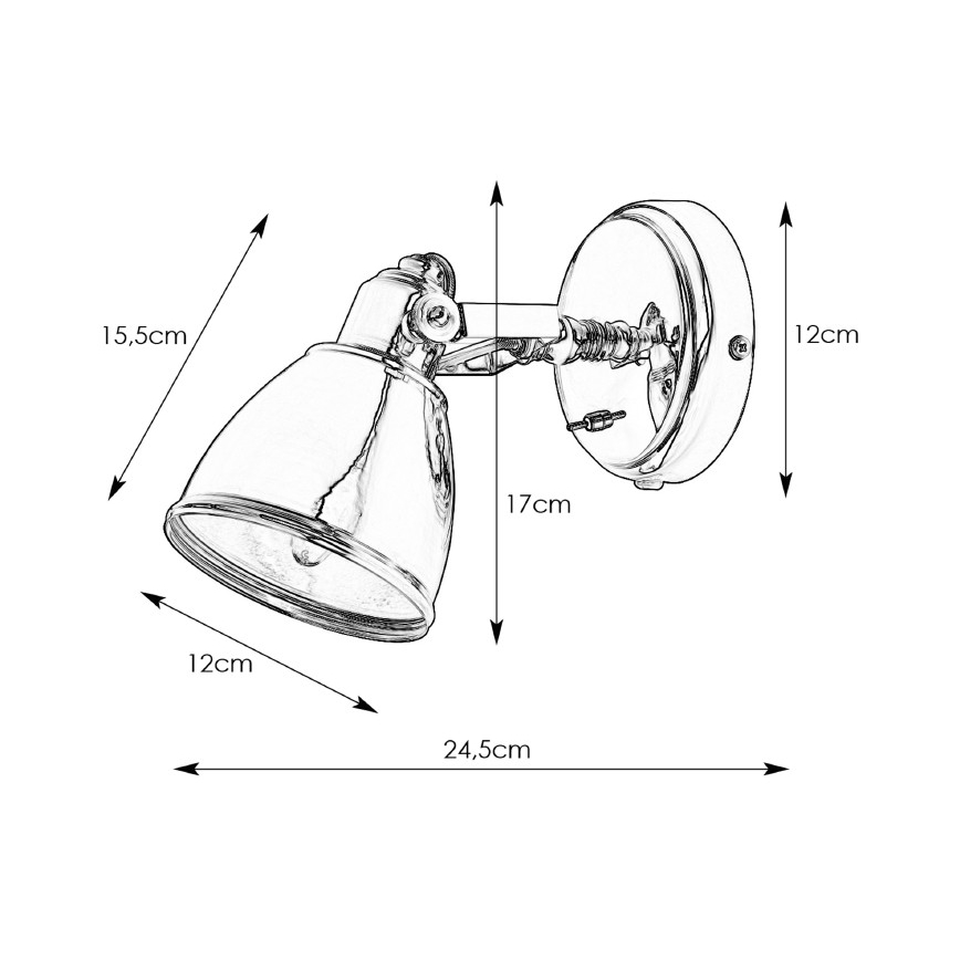 Markslöjd 104048 - Applique FJÄLLBACKA 1xE14/40W/230V ottone