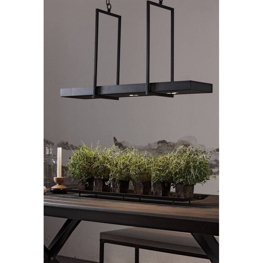 Markslöjd 105780 - Suspension LED à intensité modulable avec chaîne TRAY 3xLED/3W/230V noir