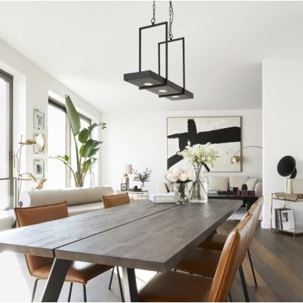 Markslöjd 105780 - Suspension LED à intensité modulable avec chaîne TRAY 3xLED/3W/230V noir