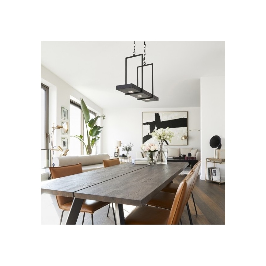 Markslöjd 105780 - Suspension LED à intensité modulable avec chaîne TRAY 3xLED/3W/230V noir