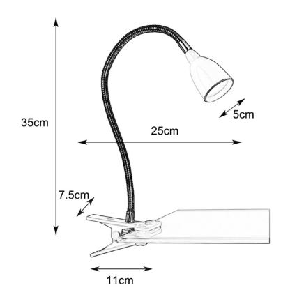 Markslöjd 106092 - Lampada LED da tavolo con morsetto TULIP LED/3W/230V nera