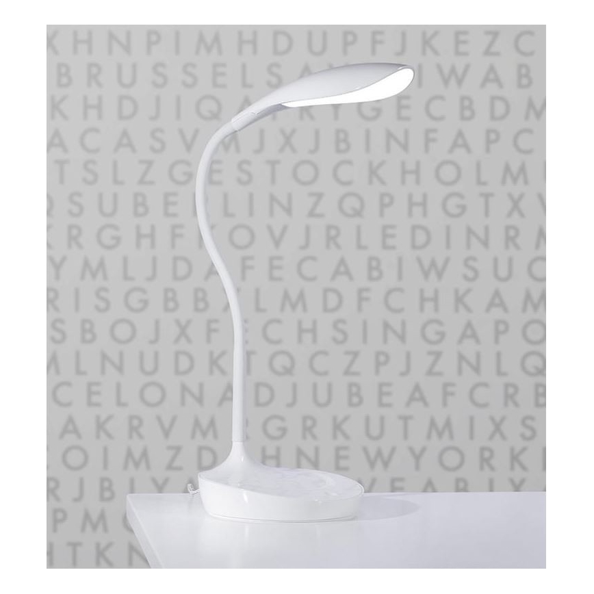 Markslöjd 106093 - Lampe de table LED dimmable avec USB SWAN LED/4,6W/230V