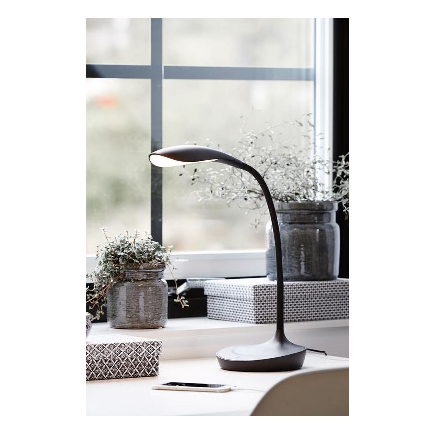 Markslöjd 106094 - Lampada da tavolo LED dimmerabile con USB SWAN LED/4,6W/230V