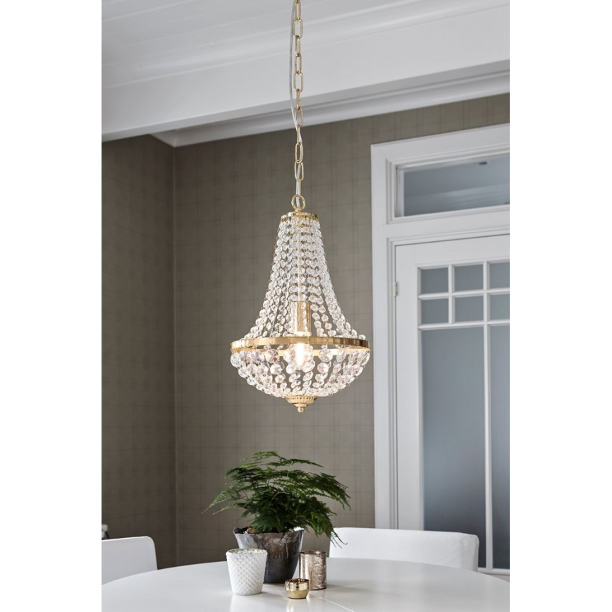 Marpzlöjd 106118 - Lampadario di cristallo dimmerabile da bagno GRÄNSÖ 1xE27/60W/230V