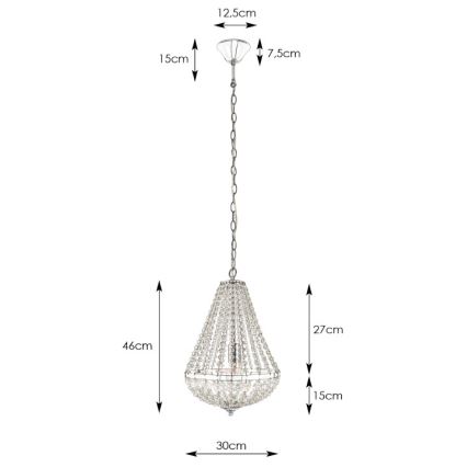 Markslöjd 106118 - Lustre en cristal sur chaîne GRÄNSÖ 1xE27/60W/230V