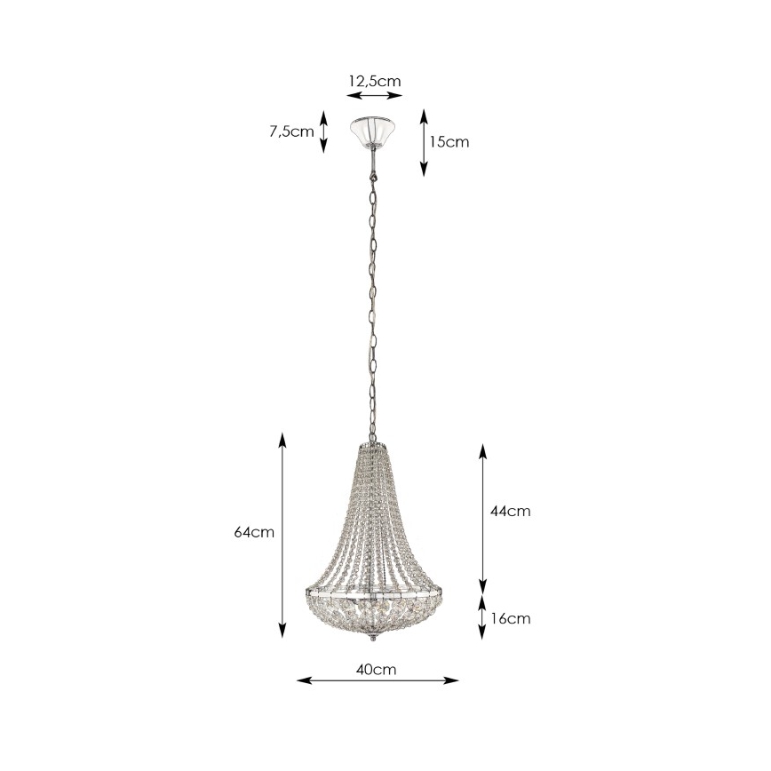 Markslöjd 106119 - Kristall-Hängeleuchte GRÄNSÖ 2xE14/40W/230V