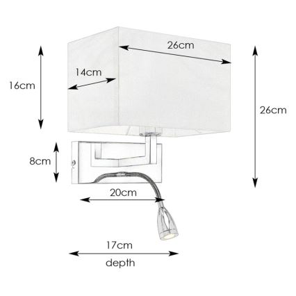 Markslöjd 106308 - LED-Wandleuchte SAVOY LED/3W+E27/60W/230V