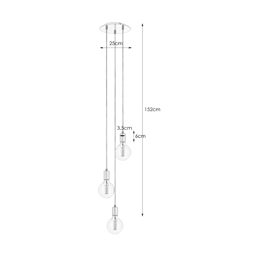 Markslöjd 106334 - Suspension fil SKY 3xE27/60W/230V